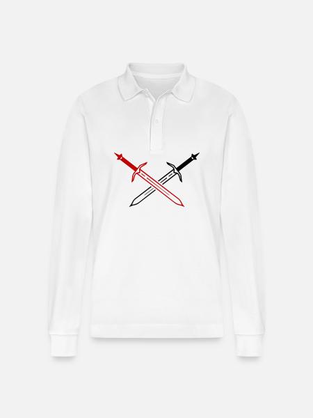 Schwert Icon - Stanley/Stella Unisex Bio-Langarm-Poloshirt Prepster - Weiß