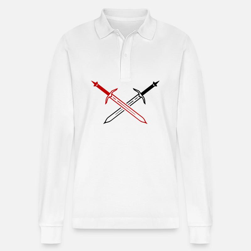 Icône d’épée - Polo à manches longues bio PREPSTER Stanley/Stella Unisexe - blanc