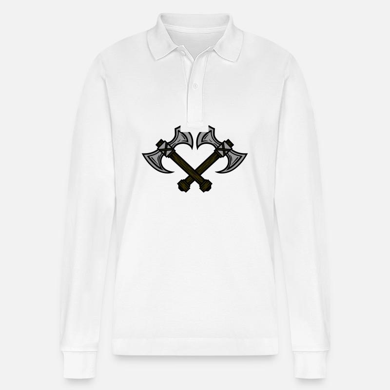 Axt Element - Stanley/Stella Unisex Bio-Langarm-Poloshirt Prepster - Weiß