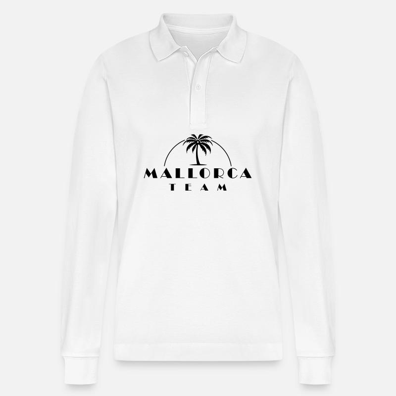 Mallorca Team - Stanley/Stella Unisex Bio-Langarm-Poloshirt Prepster - Weiß