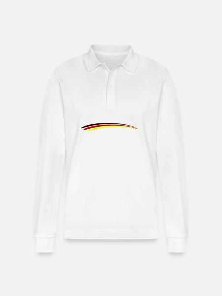 Germany Flag - Stanley/Stella Organic Unisex Long-Sleeved Polo Shirt Prepster - white