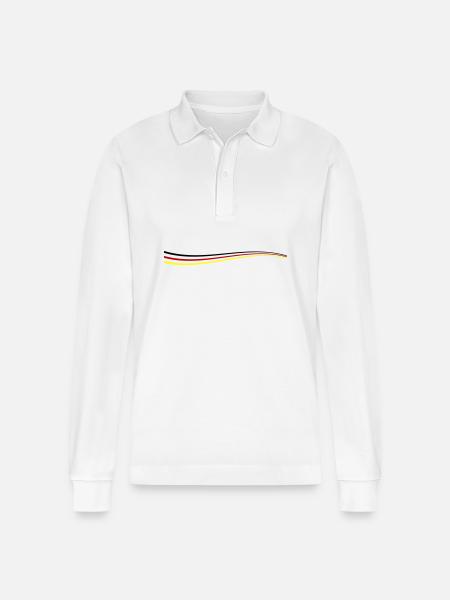Deutschland Linie - Stanley/Stella Unisex Bio-Langarm-Poloshirt Prepster - Weiß
