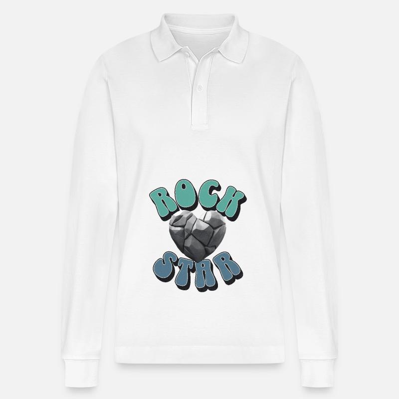 Steine - Stanley/Stella Unisex Bio-Langarm-Poloshirt Prepster - Weiß