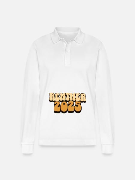 Rentner 2025 - Stanley/Stella Unisex Bio-Langarm-Poloshirt Prepster - Weiß
