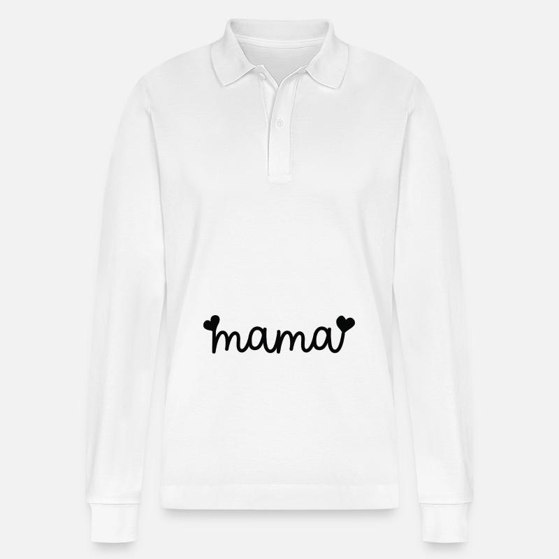 Mama - Stanley/Stella Unisex Bio-Langarm-Poloshirt Prepster - Weiß