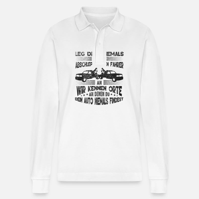 Abschleppdienst Geschenkideen - Stanley/Stella Unisex Bio-Langarm-Poloshirt Prepster - Weiß