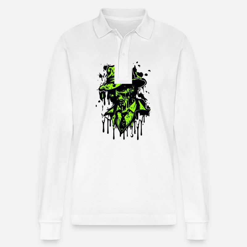 Dreaddy Daddy Zombie - Stanley/Stella Unisex Bio-Langarm-Poloshirt Prepster - Weiß