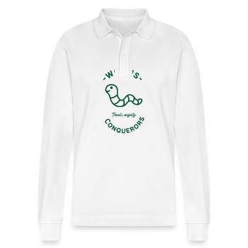 Kleine, mächtige Eroberer - Stanley/Stella Unisex Bio-Langarm-Poloshirt Prepster - Weiß - Vorne - Anna (173cm) & Nico (186cm)