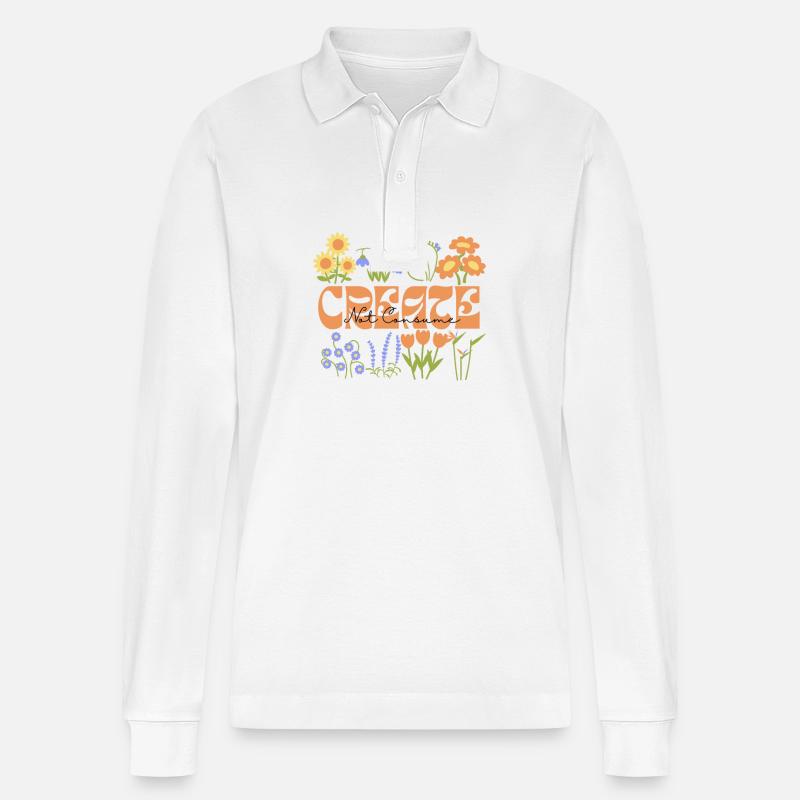 Schaffen - Stanley/Stella Unisex Bio-Langarm-Poloshirt Prepster - Weiß