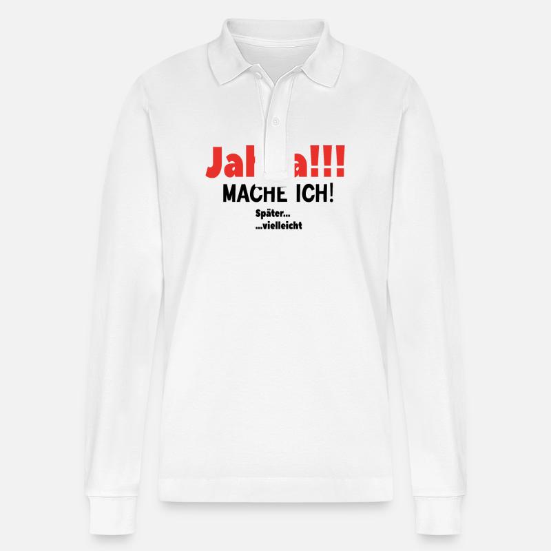 Zeitloses Aufschieben - Stanley/Stella Unisex Bio-Langarm-Poloshirt Prepster - Weiß