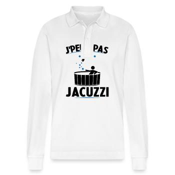 Je Peux Pas J ai Jacuzzi - Polo à manches longues bio PREPSTER Stanley/Stella Unisexe - blanc - Devant - Anna (173cm) & Nico (186cm)