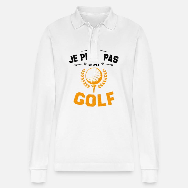 Je peux pas jai golf - Polo à manches longues bio PREPSTER Stanley/Stella Unisexe - blanc