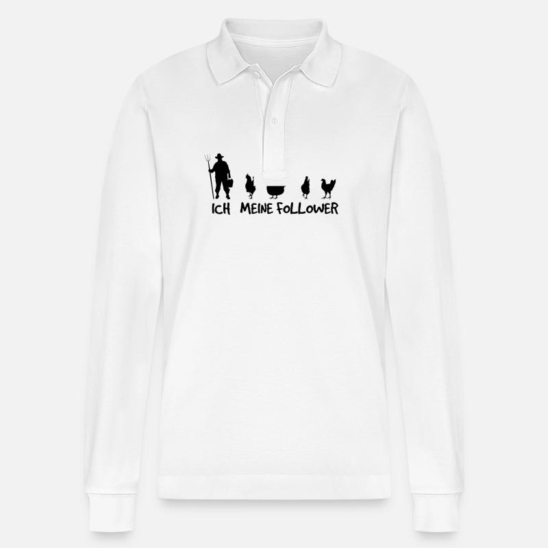 Bauernhof-Chic - Stanley/Stella Unisex Bio-Langarm-Poloshirt Prepster - Weiß