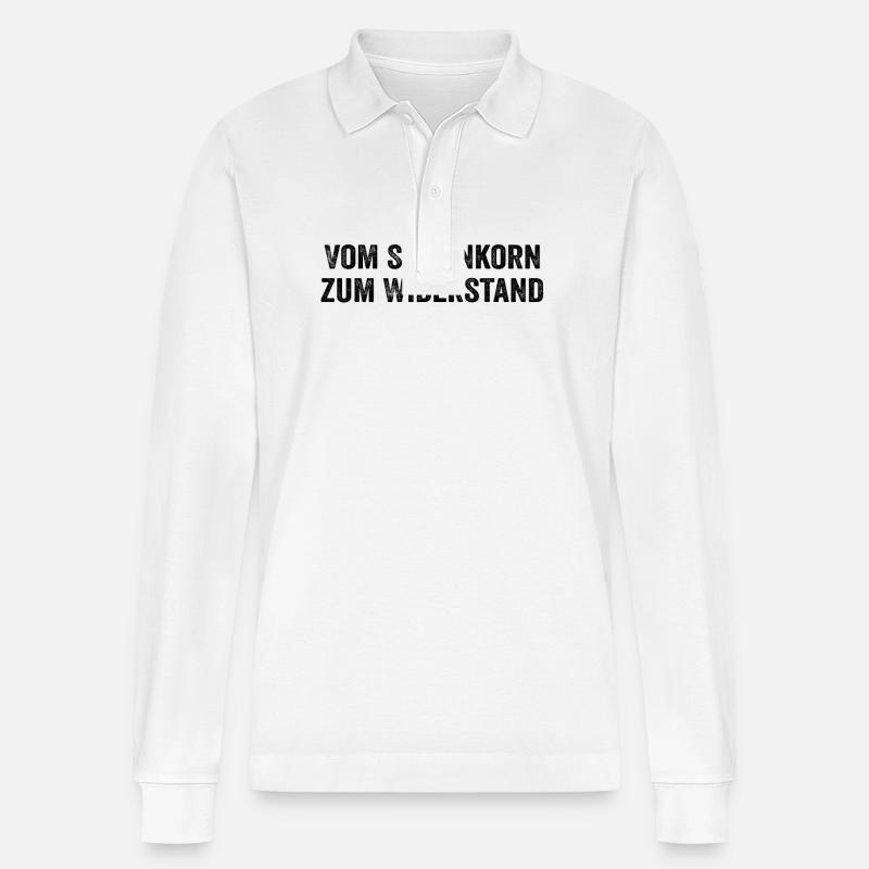 Bauernstolz Traktor - Stanley/Stella Unisex Bio-Langarm-Poloshirt Prepster - Weiß