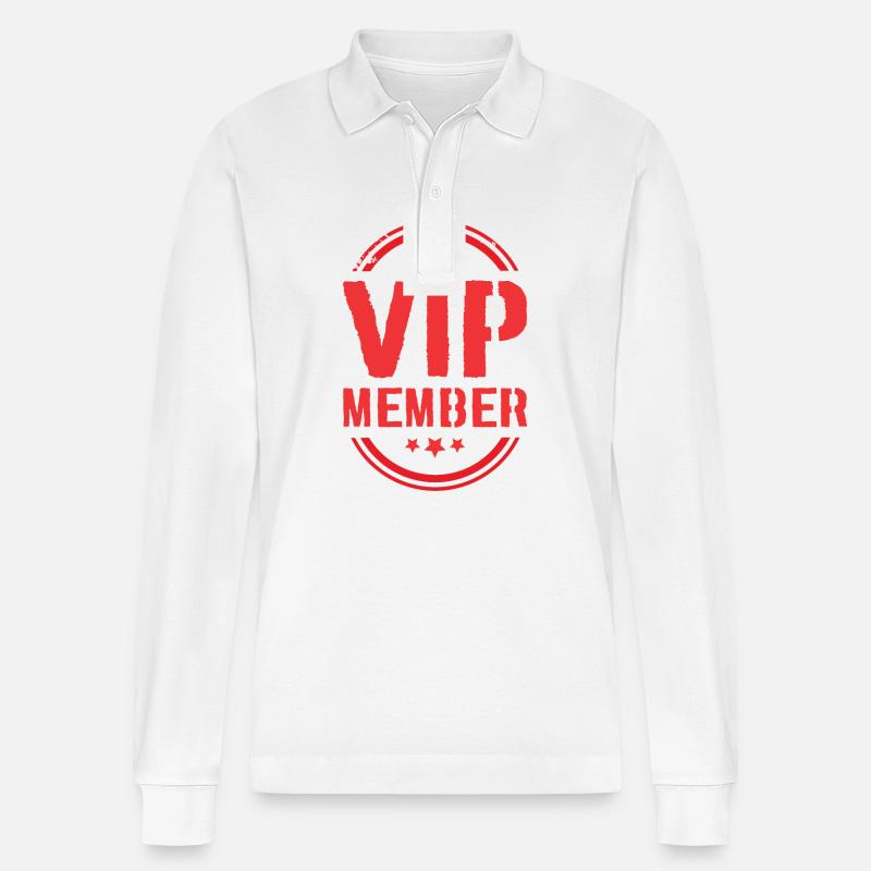 Vip Mitglied - Stanley/Stella Unisex Bio-Langarm-Poloshirt Prepster - Weiß