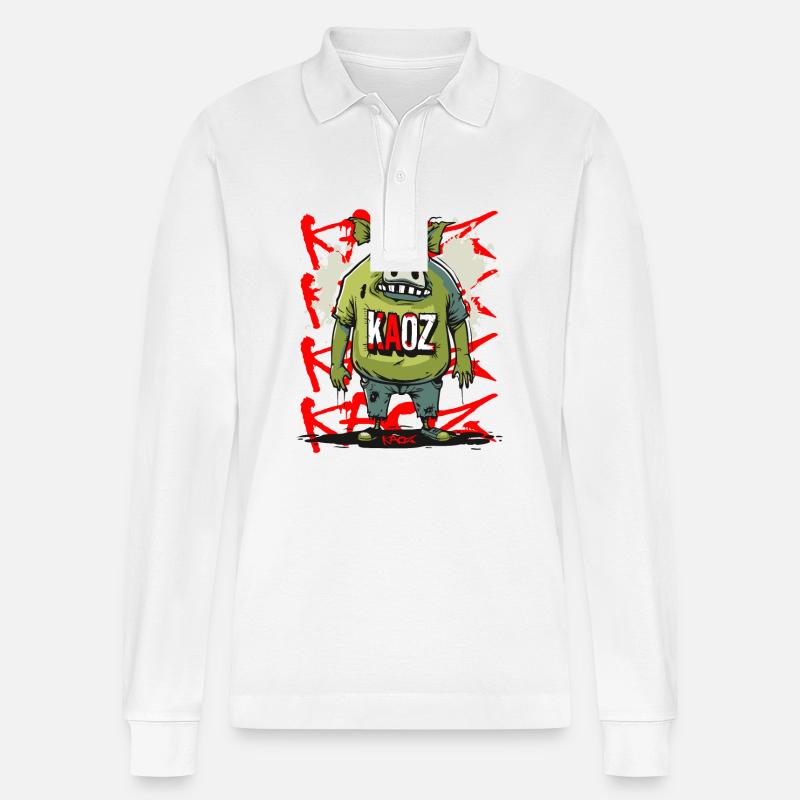 Die Existenz eines Schweins - Stanley/Stella Unisex Bio-Langarm-Poloshirt Prepster - Weiß