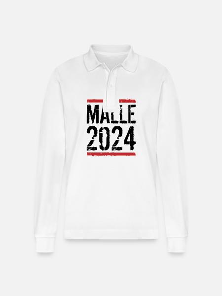 Malle 2024 Holidays Mallorca - Stanley/Stella Organic Unisex Long-Sleeved Polo Shirt Prepster - white
