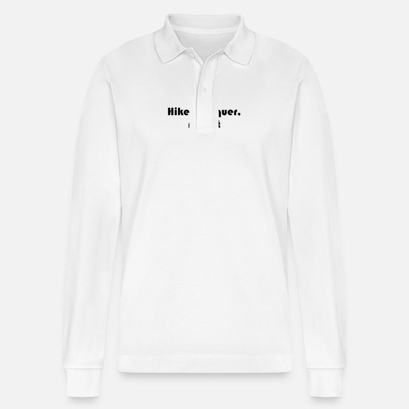 Wandern - Hike, conquer, repeat - Stanley/Stella Unisex Bio-Langarm-Poloshirt Prepster - Weiß