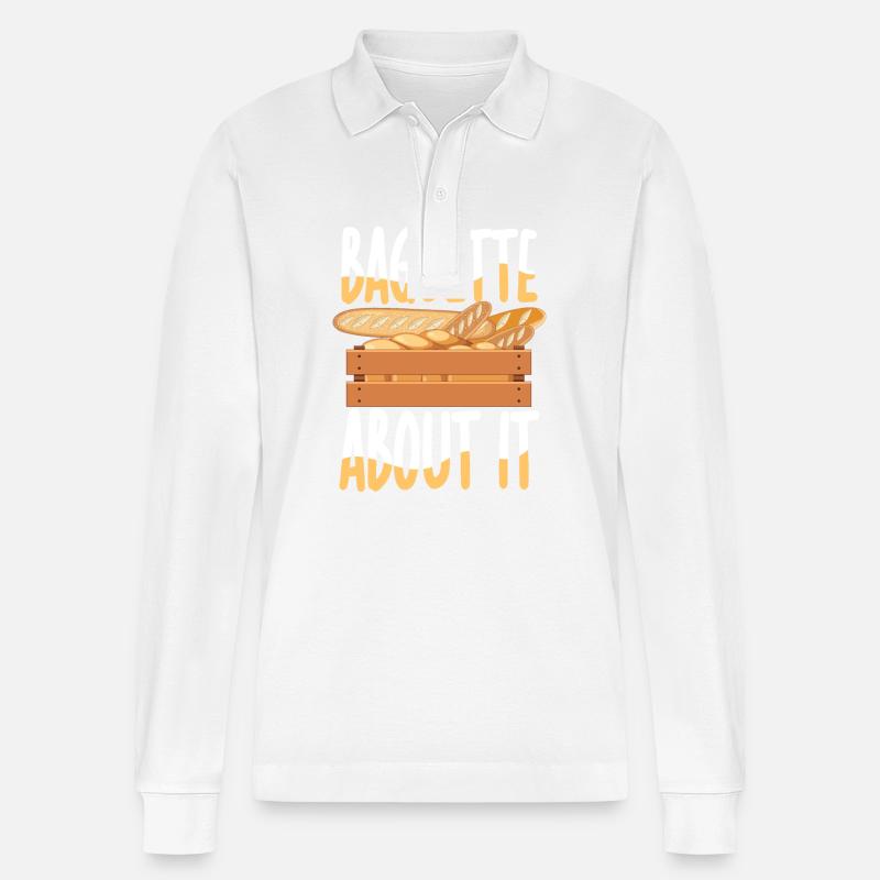 Baguette About It - Stanley/Stella Unisex Bio-Langarm-Poloshirt Prepster - Weiß