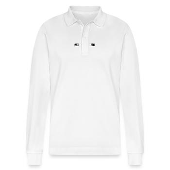 Billiards - Chalk It Up - Stanley/Stella Organic Unisex Long-Sleeved Polo Shirt Prepster - white - Front - Anna (173cm) & Nico (186cm)