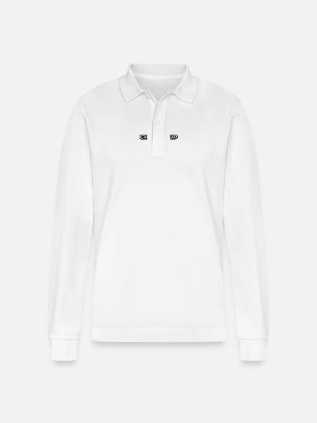 Billiards - Chalk It Up - Stanley/Stella Organic Unisex Long-Sleeved Polo Shirt Prepster - white