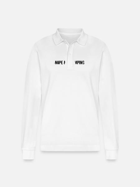 Camping - Nope Not Camping - Stanley/Stella Organic Unisex Long-Sleeved Polo Shirt Prepster - white