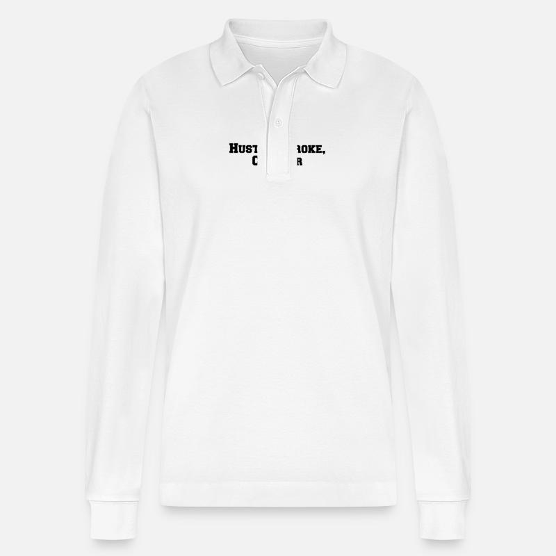 Billard - Hustle, Stroke, Conquer - Stanley/Stella Unisex Bio-Langarm-Poloshirt Prepster - Weiß