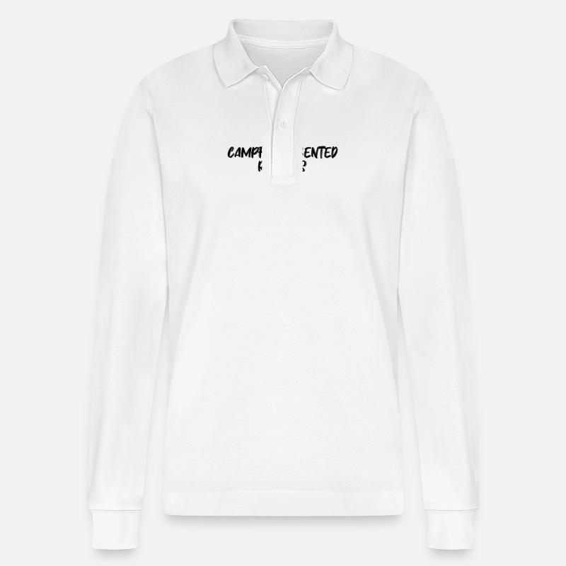 Camping - Campfire-scented regrets - Stanley/Stella Unisex Bio-Langarm-Poloshirt Prepster - Weiß