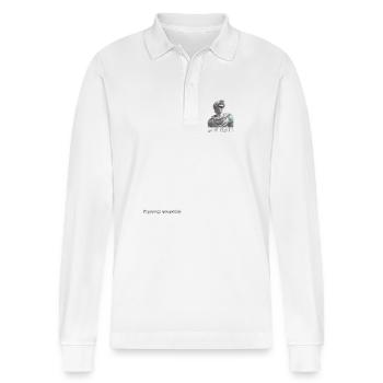 Greek Statue, Mythology, Aesthetic - Stanley/Stella Organic Unisex Long-Sleeved Polo Shirt Prepster - white - Front - Anna (173cm) & Nico (186cm)