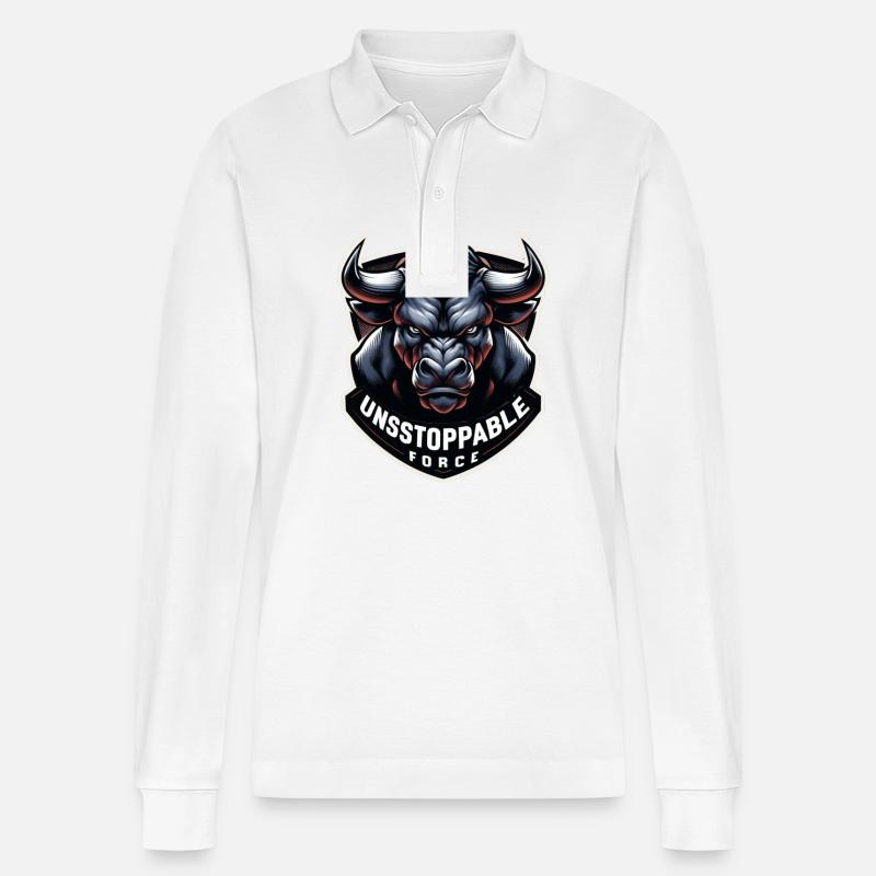 Unstoppable Force - Stanley/Stella Unisex Bio-Langarm-Poloshirt Prepster - Weiß