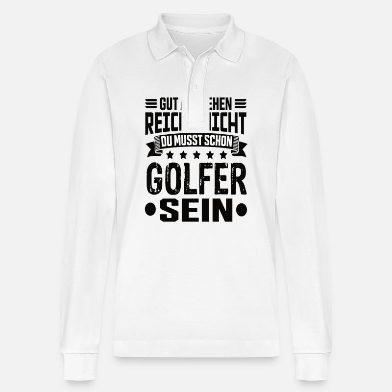 Golfer - Stanley/Stella Unisex Bio-Langarm-Poloshirt Prepster - Weiß