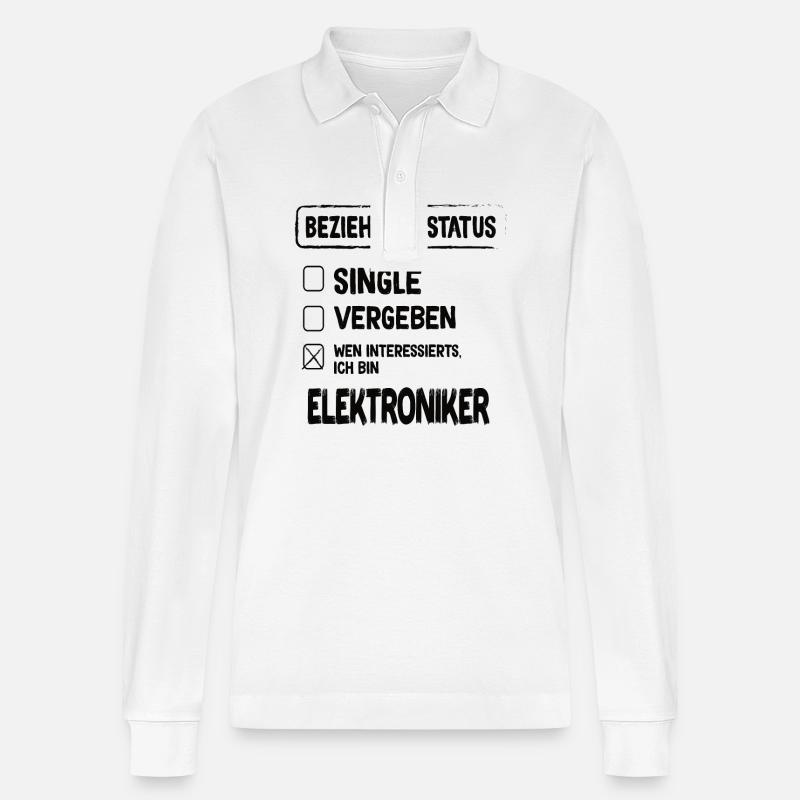 Electronics Technician Relationship Status - Stanley/Stella Organic Unisex Long-Sleeved Polo Shirt Prepster - white