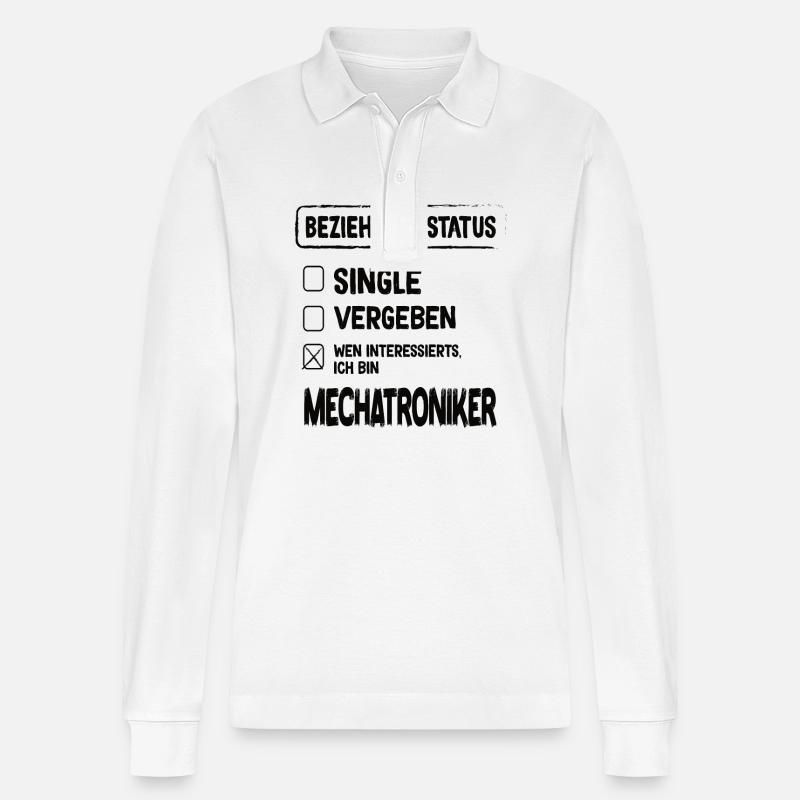 Mechatroniker Beziehungsstatus Mechatroniker - Stanley/Stella Unisex Bio-Langarm-Poloshirt Prepster - Weiß