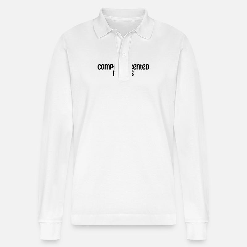 Camping - Campfire-scented regrets - Stanley/Stella Unisex Bio-Langarm-Poloshirt Prepster - Weiß