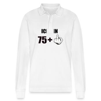 76 Geburtstag - Stanley/Stella Unisex Bio-Langarm-Poloshirt Prepster - Weiß - Vorne - Anna (173cm) & Nico (186cm)