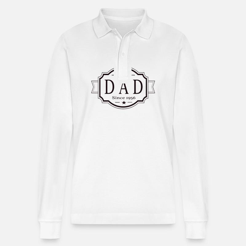 Bester Papa seit 1956 - Stanley/Stella Unisex Bio-Langarm-Poloshirt Prepster - Weiß