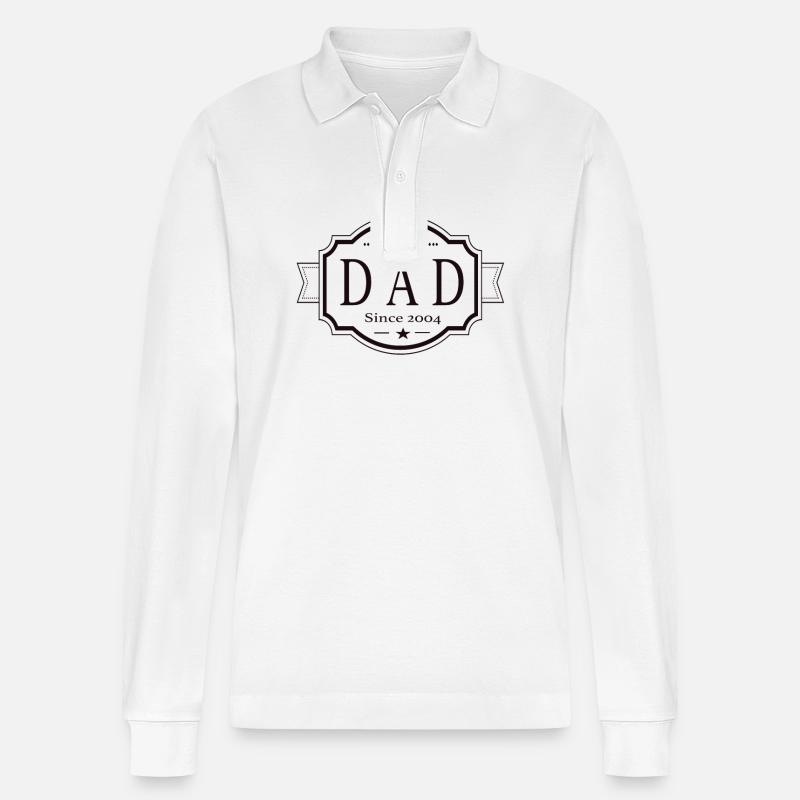 Bester Papa seit 2004 - Stanley/Stella Unisex Bio-Langarm-Poloshirt Prepster - Weiß