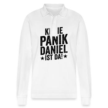 First name Daniel - Stanley/Stella Organic Unisex Long-Sleeved Polo Shirt Prepster - white - Front - Anna (173cm) & Nico (186cm)