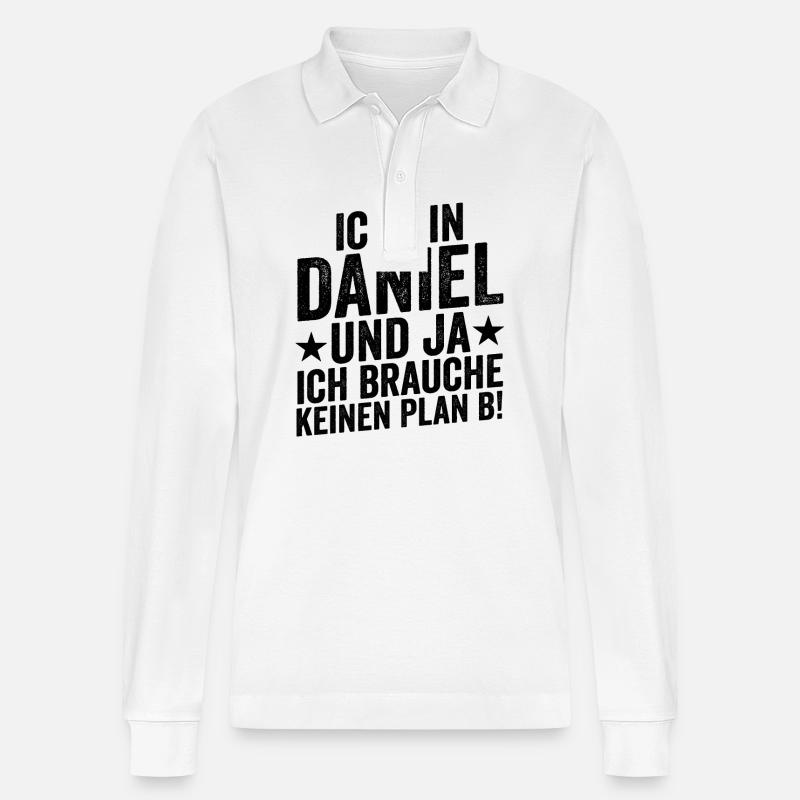 Vorname Daniel - Stanley/Stella Unisex Bio-Langarm-Poloshirt Prepster - Weiß