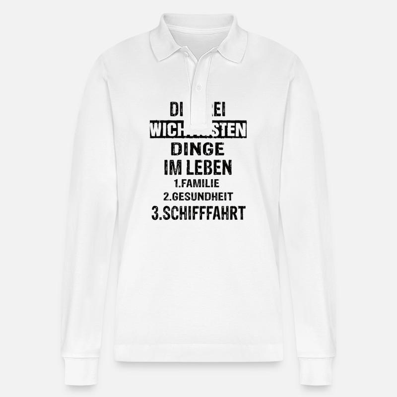 Schifffahrt - Stanley/Stella Unisex Bio-Langarm-Poloshirt Prepster - Weiß