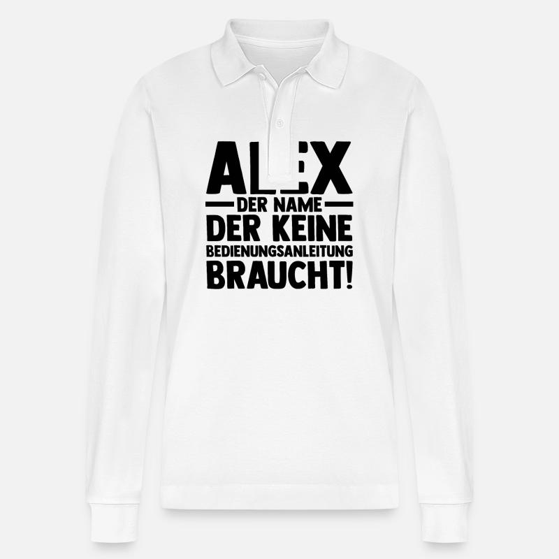 Alexander Alexandra Alexa Alex - Stanley/Stella Unisex Bio-Langarm-Poloshirt Prepster - Weiß