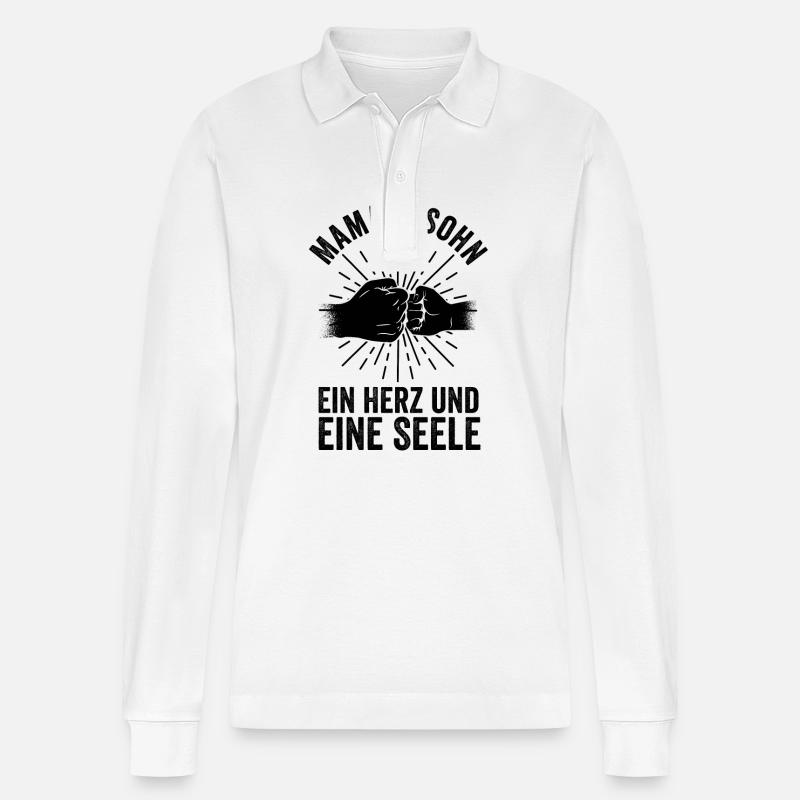 Mutter Mama Und Sohn - Stanley/Stella Unisex Bio-Langarm-Poloshirt Prepster - Weiß