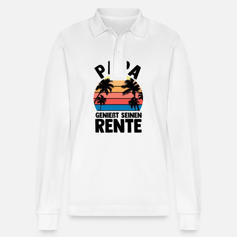 Urlaub Urlauber Vater Papa - Stanley/Stella Unisex Bio-Langarm-Poloshirt Prepster - Weiß