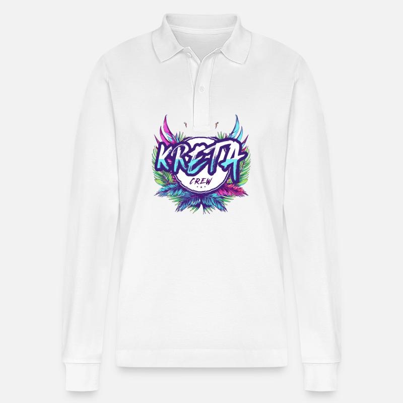 Kreta Crew Bunt - Stanley/Stella Unisex Bio-Langarm-Poloshirt Prepster - Weiß