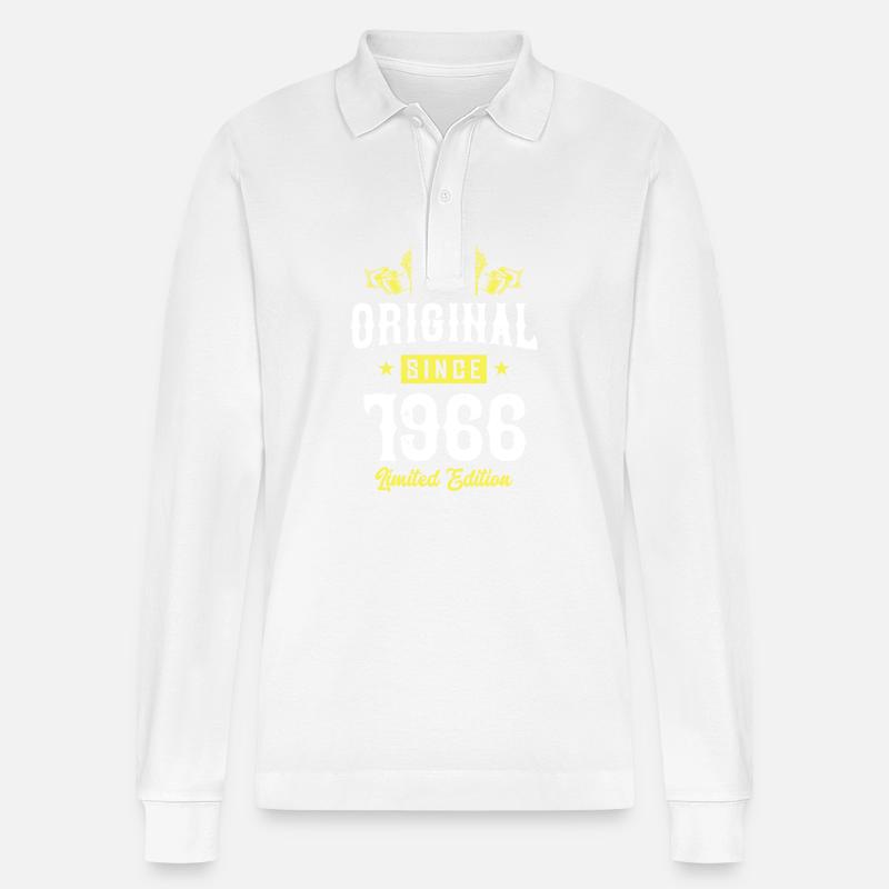 1966 limited edition - Stanley/Stella Unisex Bio-Langarm-Poloshirt Prepster - Weiß