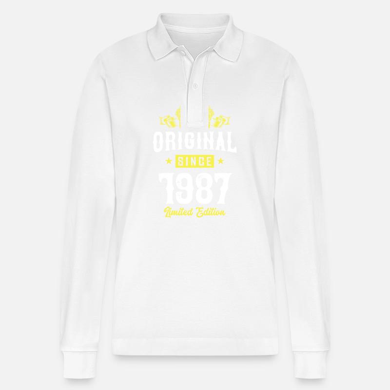 1987 Édition limitée - Polo à manches longues bio PREPSTER Stanley/Stella Unisexe - blanc
