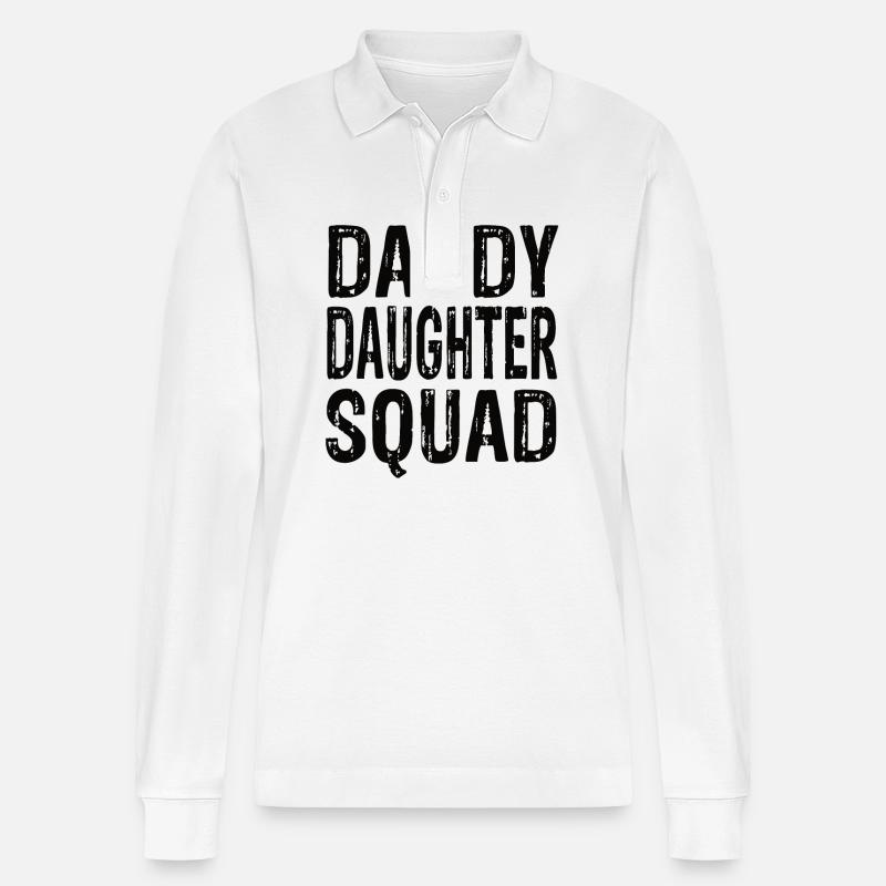 Daddy Daughter Squad - Stanley/Stella Unisex Bio-Langarm-Poloshirt Prepster - Weiß