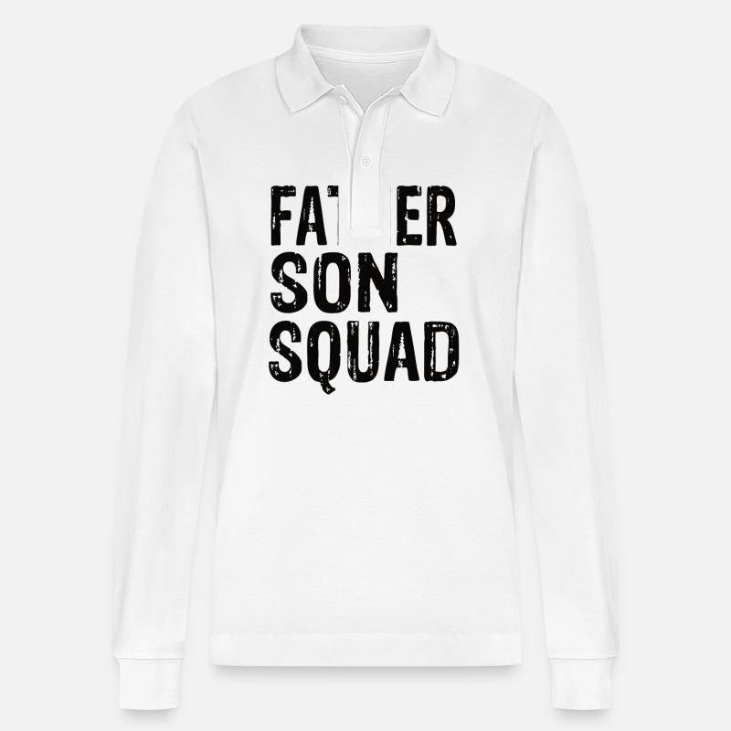 Father Son Squad - Stanley/Stella Unisex Bio-Langarm-Poloshirt Prepster - Weiß