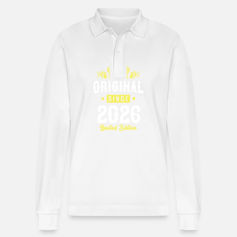 Édition limitée 2026 - Polo à manches longues bio PREPSTER Stanley/Stella Unisexe - blanc