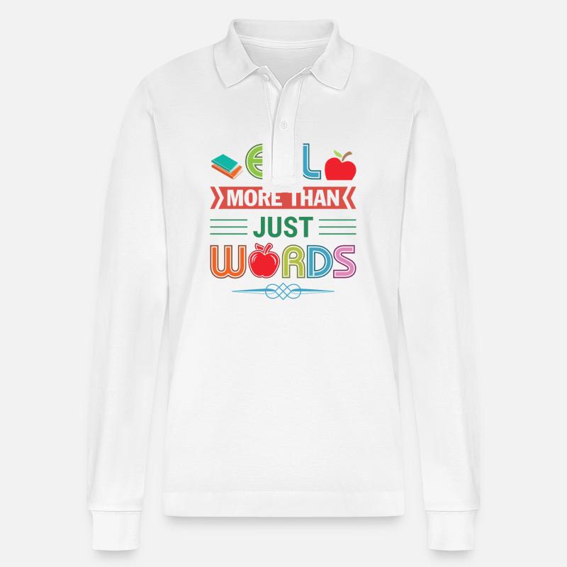 ESL-Lehrer ESL Unterricht - Stanley/Stella Unisex Bio-Langarm-Poloshirt Prepster - Weiß